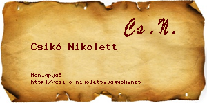 Csikó Nikolett névjegykártya